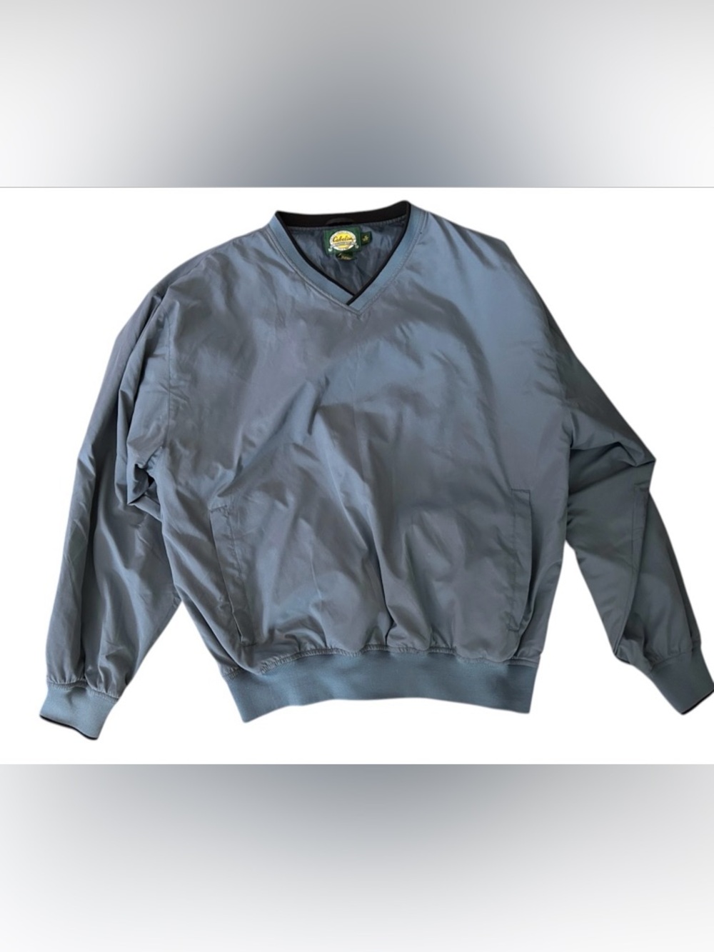 Cabela's Vintage Men's Slate Blue V-Neck Pullover Windbreaker Sz M- Excellent